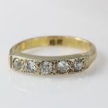 18ct yellow gold half eternity ring set with five diamonds totalling approx. 0.50ct. Finger size N