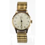 Gents Tudor (Rolex) 9ct cased wristwatch, the cream dial with gilt arabic numerals and subsidiary