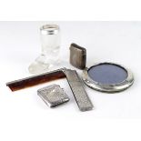 Mixed lot of silver, comprising silver mounted photo frame, unmarked silver comb, unmarked
