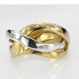 18ct Gold Puzzle style Ring size P weight 8.6g