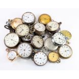 Nineteen gents pocket watches, all seem to be base metal examples.