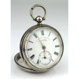 Silver open face pocket watch, hallmarked London 1877, "The Official Timekeeper` by R.J. Norris" the