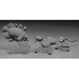 Swarovski Crystal. Two Swarovski figures, comprising Leopard (no. 217093) & Fish (no. 16288, with