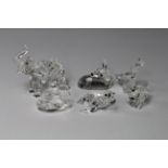Swarovski Crystal. Six Swarovski figures, comprising Elephant (no. 191371); Seal (no. 221120);