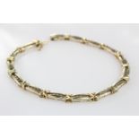 14ct Gold Diamond set Bracelet weight 8.1g