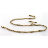 18ct gold "T" bar pocket watch chain. Approx length 47.5cm, total weight 47.2g