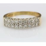 18ct Gold Diamond set cluster Ring size T weight 5.8g