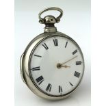 19th Century silver pair cased pocket watch (hallmarks worn), the signed movement by Taylor of