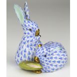 Herend (Hungary) pair of porcelain rabbits