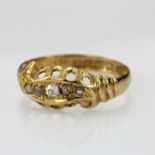 18ct Gold five stone Diamond Ring size L weight 1.6g