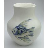 Moorcroft. William Moorcroft fish pattern baluster vase, circa 1930s, signed to base, height 12.