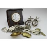 Mixed lot comprising a silver plated Ladies belt, two corkscrews, three caddy spoons and a