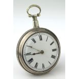 George III silver pair cased pocket watch, both cases hallmarked London 1803, the signed movement by