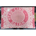 White Star Line interest. An original embroidered pink & white White Star Line deck blanket, circa