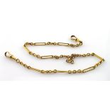 9ct Gold Albert Chain with Dog clips weight 15.6g