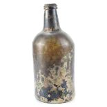 Brown glass bottle, with a deep base, circa 18th Century, height 23cm approx.