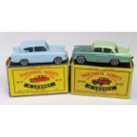 Matchbox Lesney, no. 7 (Ford Anglia) & no. 29 (Austin Cambridge), both contained in original boxes