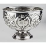 Large silver Rose/ Punch Bowl hallmarked HW Sheffield, 1903. Weighs 16oz approx.