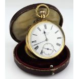 Gents 18ct cased open face pocket watch by Benson, Hallmarked London 1894. The signed movement reads