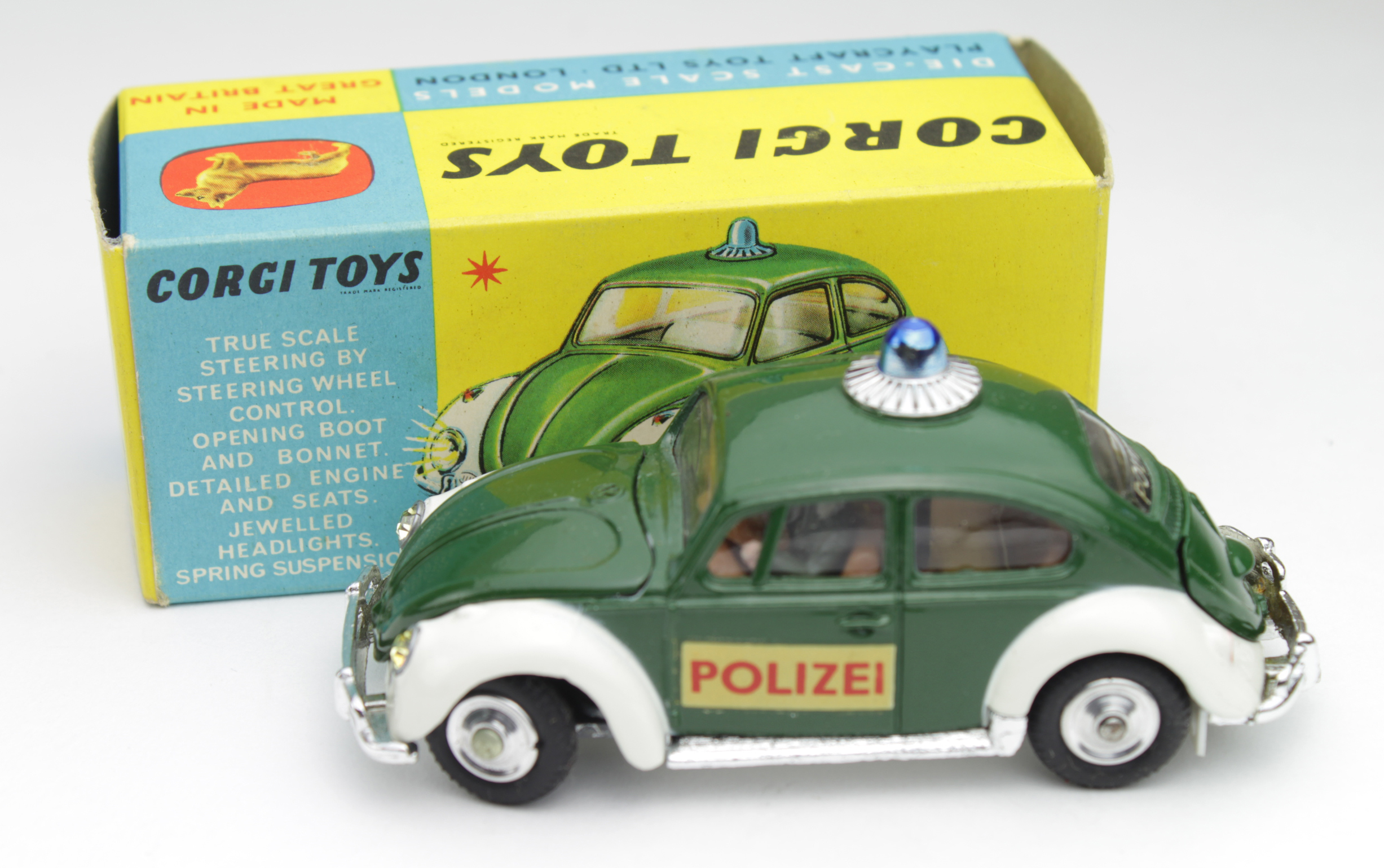 Corgi Toys, no. 492 'Volkswagen European Police Car', contained in original box (white label to