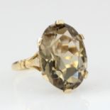 9ct Gold Smoky Quartz Ring size L weight 5.2g