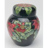 Moorcroft pottery ginger jar & cover, dated 2002 to base, decorated with Poinsettia pattern,