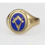 9ct Gold Swivel Masonic Ring size M weight 7.4g