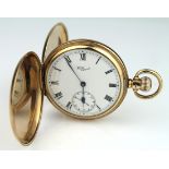 Gents 9ct cased full hunter pocket watch by Waltham (serial number 21226206), Hallmarked