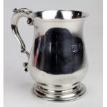 George III silver one pint tankard by Alice & George Burrows, London, 1812 (has later initials to