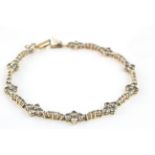 14ct Gold CZ set QVC Bracelet weight 9.2g