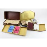 Three pairs of Playing Cards (Shell & B.P., Valstar Weatherwear & Travel Wear and two packs of cards