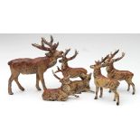 Small herd of lead deer, could have been made by Britains