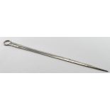 Georgian silver skewer, shows wear. Hallmarked WE for William Eley, London, 1810. Weighs 2.5oz