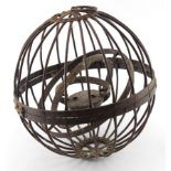 Ships gimbal lamp cage, circa 19th Century, diameter 26cm approx.