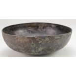 Byzantine bronze bowl, ca. 600 - 900 AD; Plain bowl made of single bronze sheet with some