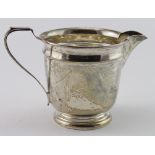 Silver cream jug, hallmarked EV (Edward Viners) Sheffield 1941. Weighs 3oz approx.