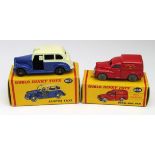Dublo Dinky Toys, no. 067 (Austin Taxi) & no. 068 (Royal Mail Van), both contained in original