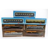 Railway interest. Eight boxed OO gauge coaches, comprising Mainline, Airfix & Bachmann (sold as