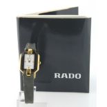 Rado Florence Ladies wristwatch, on leather Rado strap, with paperwork, case size 22mm x 18mm