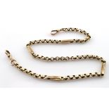 9ct Gold Albert Chain with Dog clips weight 13.0g