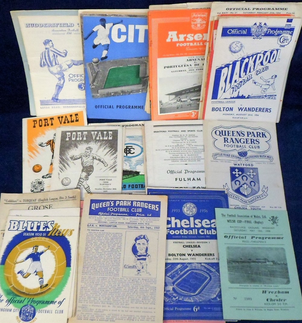 Football programmes, a collection of approx 80, 1940/50's, football programmes, many different clubs