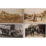 Postcards, Social History, RP selection of 6 Rural scenes each featuring a horse and cart and