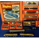 OO Gauge Model Railway, including Airfix Castle Class GWR Caerphilly Castle Locomotive, BR Inter-