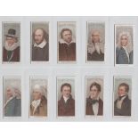 Cigarette cards, Player's, Famous Author's & Poet's (narrow) (set, 20 cards) (3 fair, rest gd/vg)