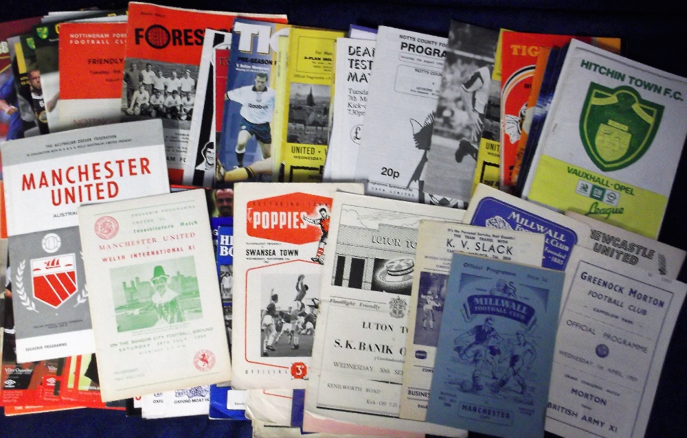 Football programmes, a collection of 150+ Friendly & Testimonial games, 1950's onwards, many