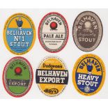 Beer labels, Dudgeon & Co Ltd, Dunbar, a mixed selection of 6 different vo labels, (Belhaven