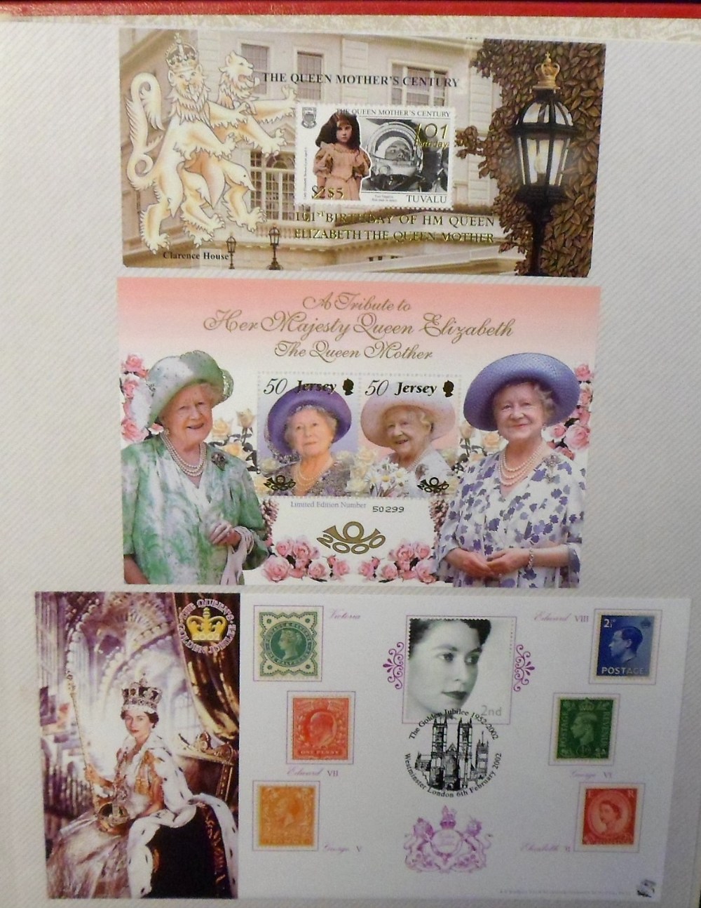 Stamps, a modern album containing a collection of QE2 and Queen Mother mint stamps in sheets, blocks
