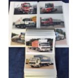 Ephemera, Transport, 2 folders of colour photographs of heavy lorries, Scania, Volvo etc (120+