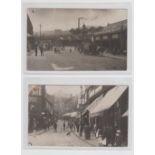 Postcards, Yorkshire, Dewsbury, 2 RP's, one showing animated street scene Daisy Hill Dewsbury, &