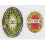 Beer labels, David Cameron Brewery Laurencekirk, vo's, Imperial Stout & India Pale Ale for D